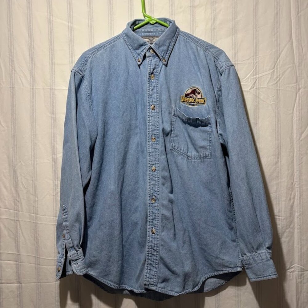 American Terrain Jurassic Park Denim/Jean Jacket Medium ~ VINTAGE